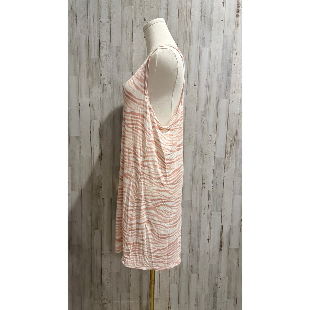 Soma Women’s Sleeveless Zebra-Print Sleep Dress - Pink/Cream - Picture 5 of 7